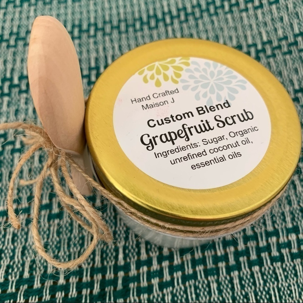 Grapefruit sugar scrub, hand crafted, all natural